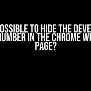 Is it possible to hide the Developer Phone Number in the Chrome Webstore page?