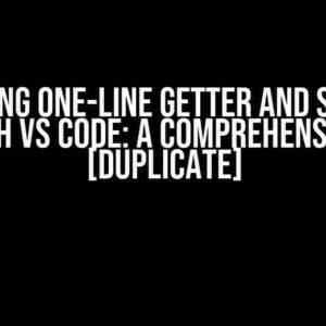 Mastering One-Line Getter and Setter in Java with VS Code: A Comprehensive Guide [duplicate]